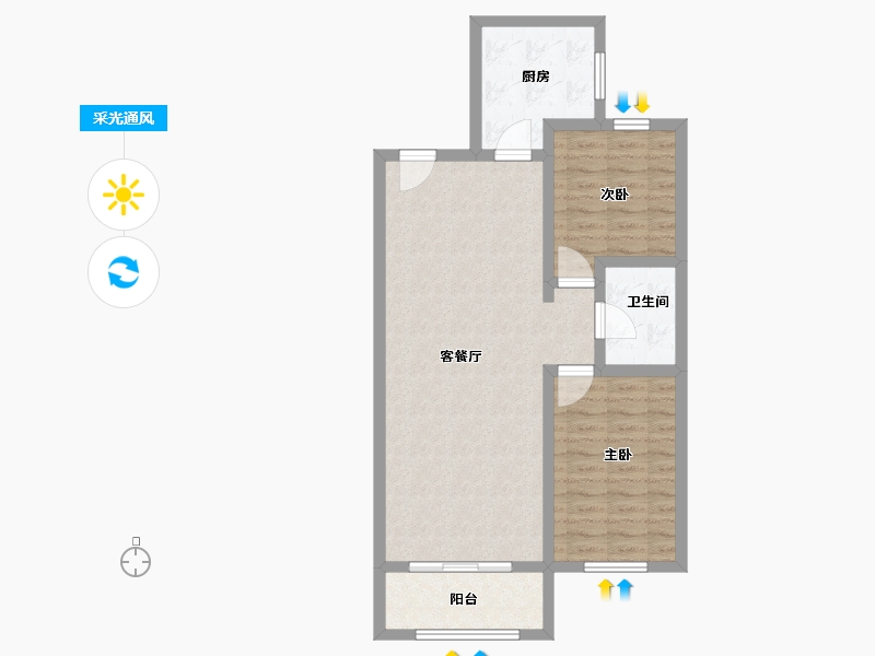 河北省-张家口市-京西梦源小区-78.00-户型库-采光通风