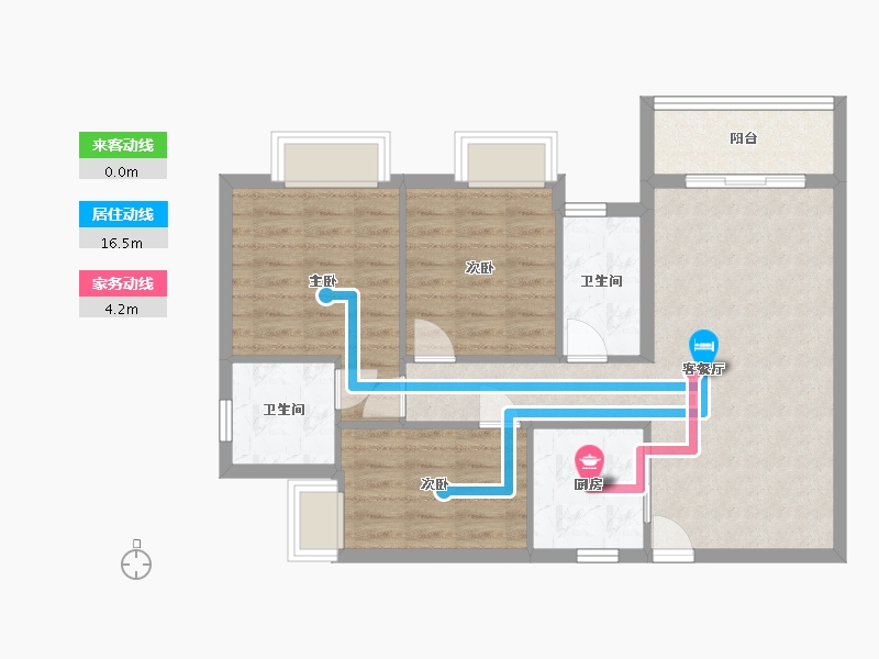 浙江省-杭州市-盛德欣苑-80.00-户型库-动静线