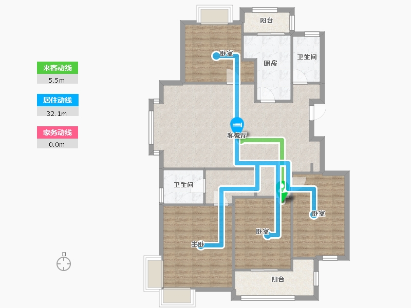 江苏省-苏州市-花溪畔居-南区-120.00-户型库-动静线