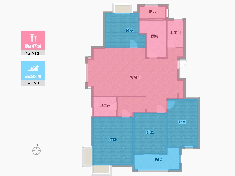 江苏省-苏州市-花溪畔居-南区-120.00-户型库-动静分区