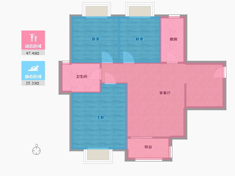 陕西省-西安市-翠屏湾小区-110.75-户型库-动静分区