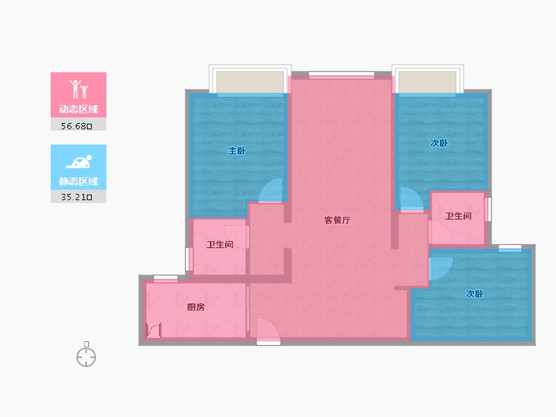 河南省-许昌市-瑞贝卡和天下-89.00-户型库-动静分区