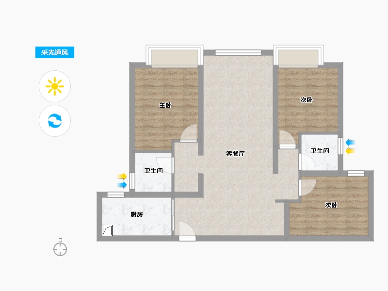 河南省-许昌市-瑞贝卡和天下-89.00-户型库-采光通风