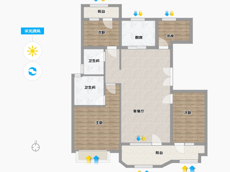 山东省-济宁市-瑞马世家-116.00-户型库-采光通风