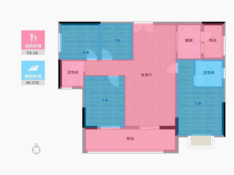 贵州省-毕节市-联科公园1号-90.00-户型库-动静分区