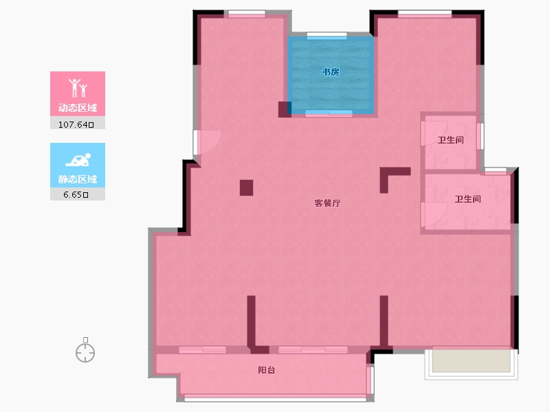 浙江省-嘉兴市-弘阳 昕悦棠-104.00-户型库-动静分区