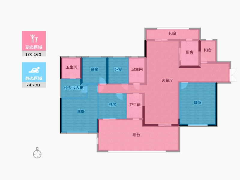 广东省-汕尾市-华夏东方明珠-144.00-户型库-动静分区