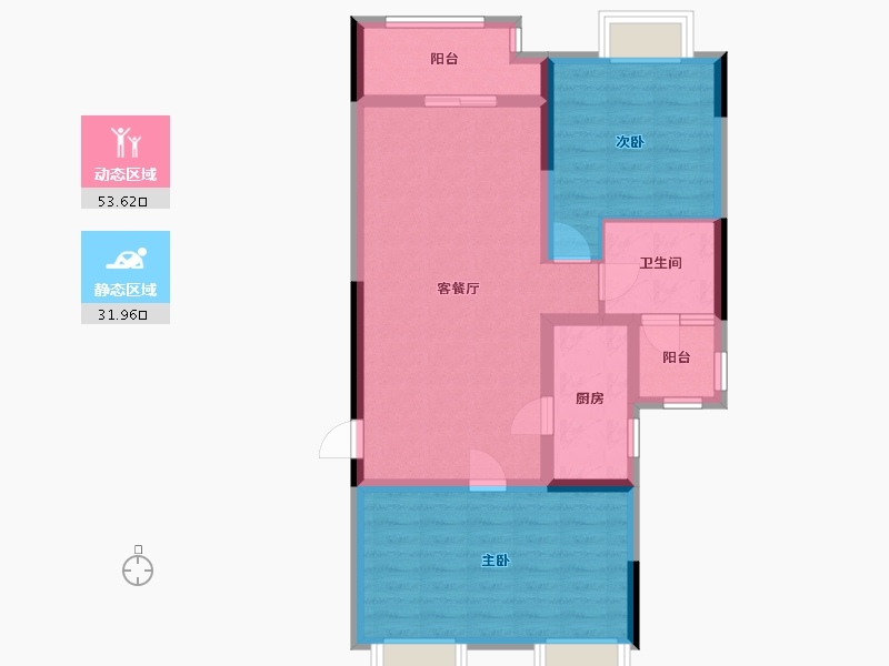 江苏省-无锡市-融创·栖溪里-80.00-户型库-动静分区