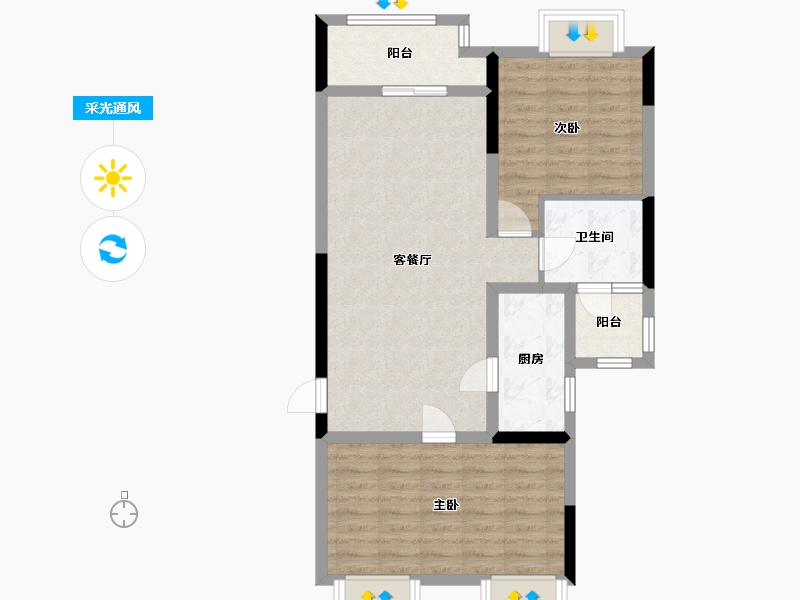 江苏省-无锡市-融创·栖溪里-80.00-户型库-采光通风