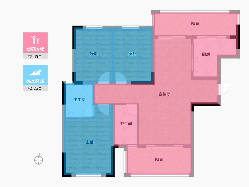 广西壮族自治区-玉林市-川海龙福公馆-110.00-户型库-动静分区