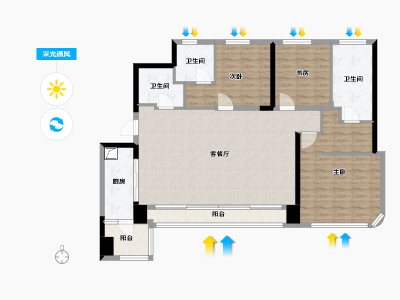 广东省-深圳市-世茂深港国际中心-185.00-户型库-采光通风