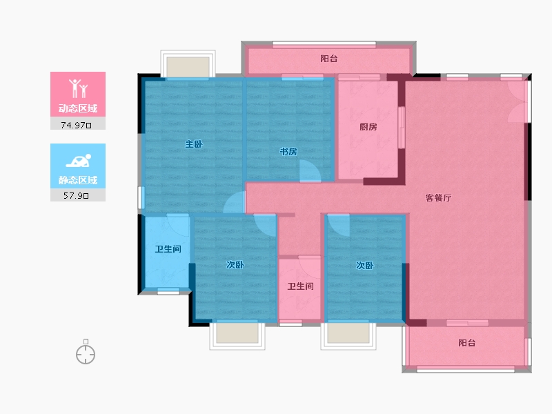 广西壮族自治区-南宁市-蟠龙小区-143.00-户型库-动静分区