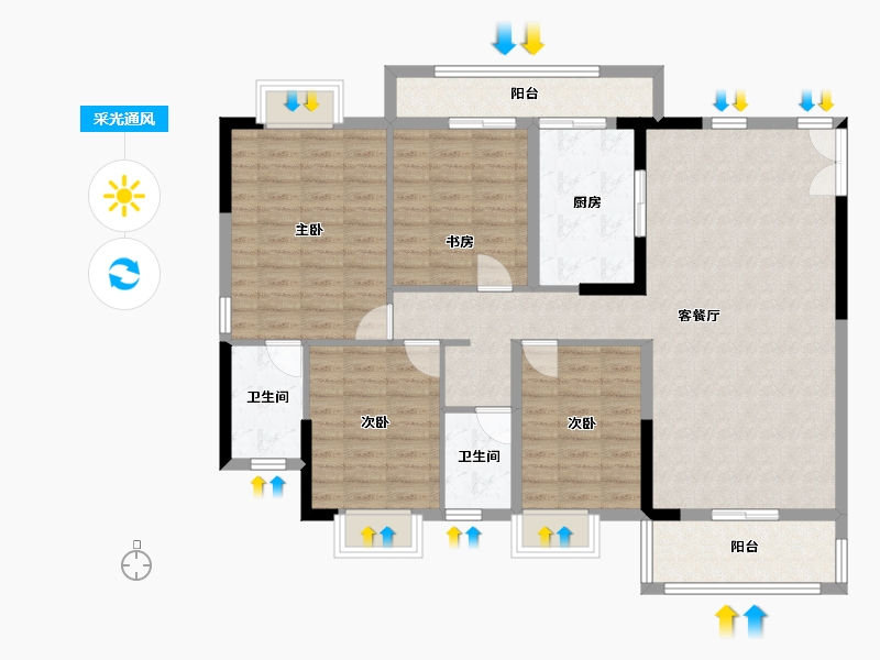 广西壮族自治区-南宁市-蟠龙小区-143.00-户型库-采光通风