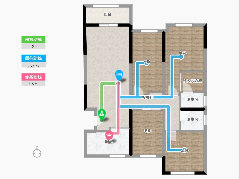 湖南省-长沙市-孔雀台-100.00-户型库-动静线