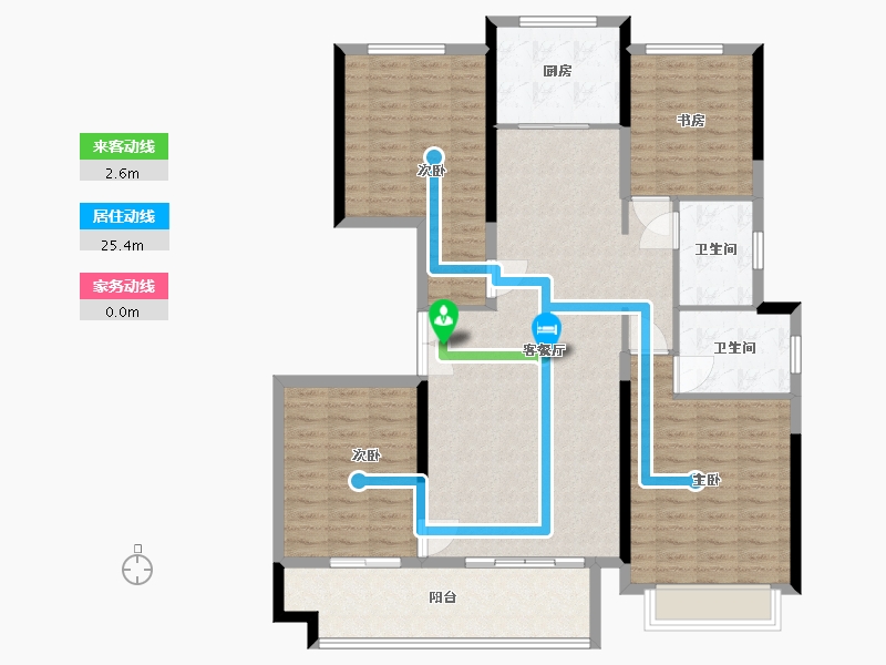 安徽省-蚌埠市-兰凌御府-C区-125.00-户型库-动静线