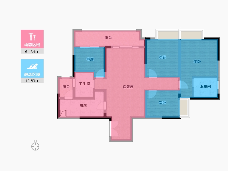 重庆-重庆市-融汇温泉城童话里-105.00-户型库-动静分区