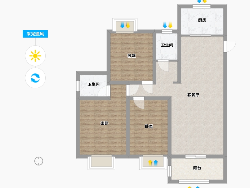 江西省-上饶市-壹品凯旋-118.00-户型库-采光通风