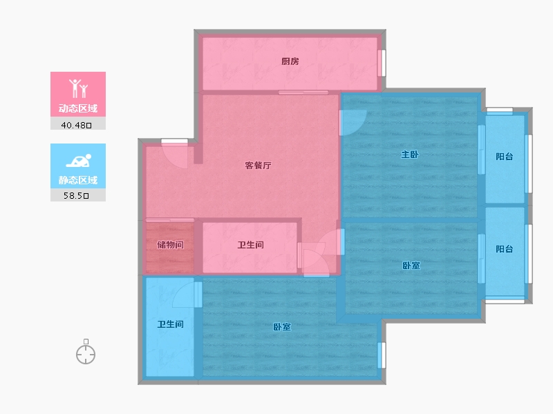 北京-北京市-东恒时代一期-112.00-户型库-动静分区