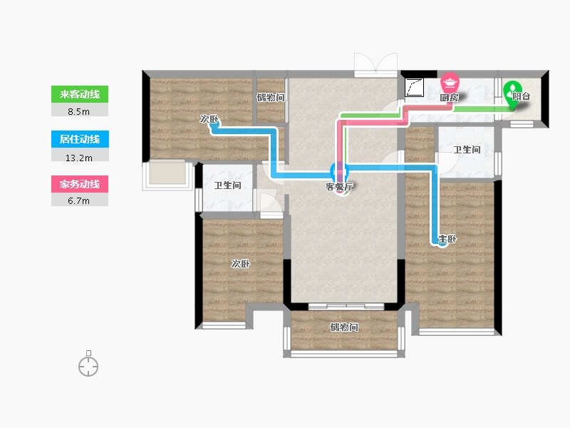 云南省-昭通市-悦然莊-110.00-户型库-动静线