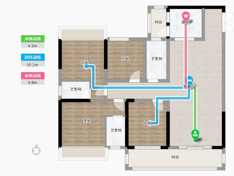 贵州省-贵阳市-美林湾-120.00-户型库-动静线