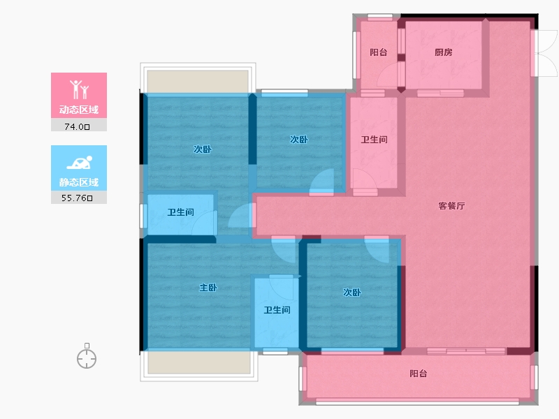 贵州省-贵阳市-美林湾-120.00-户型库-动静分区