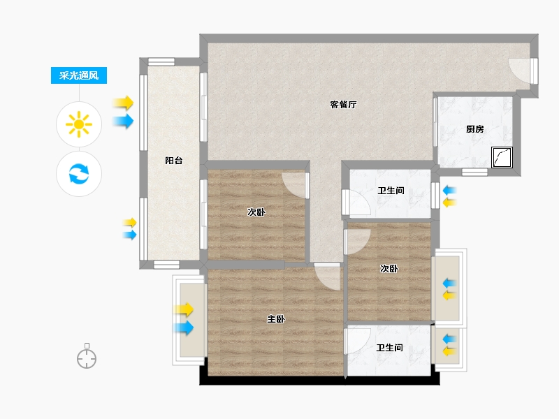 江苏省-盐城市-建湖碧桂园-115.00-户型库-采光通风