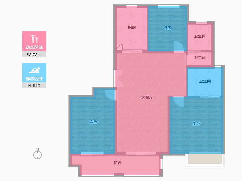 江苏省-南通市-和合苑-95.00-户型库-动静分区