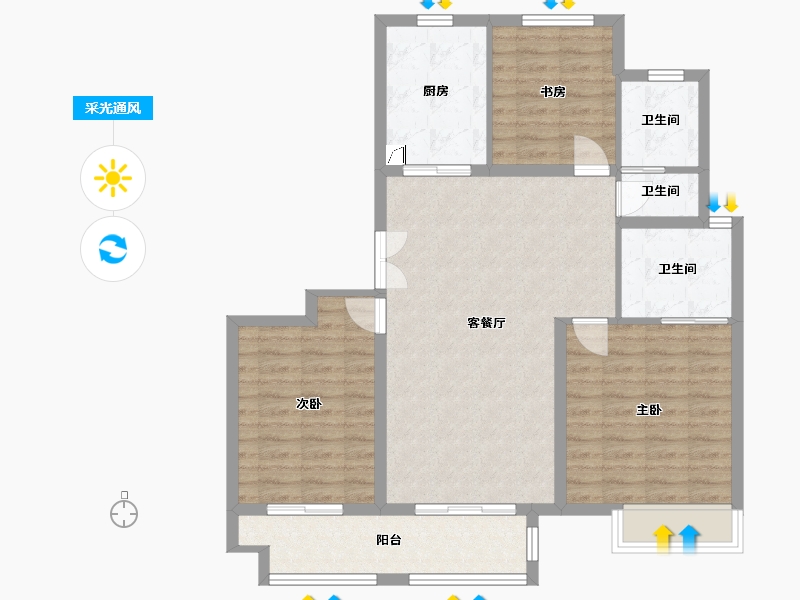 江苏省-南通市-和合苑-95.00-户型库-采光通风