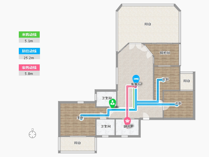 四川省-成都市-天鹅湖花园-130.00-户型库-动静线