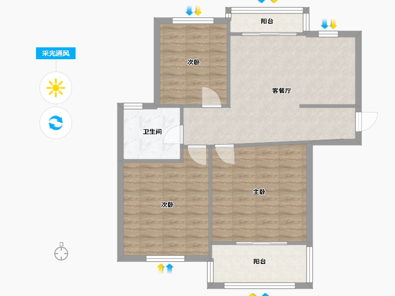 上海-上海市-南新东园-71.00-户型库-采光通风