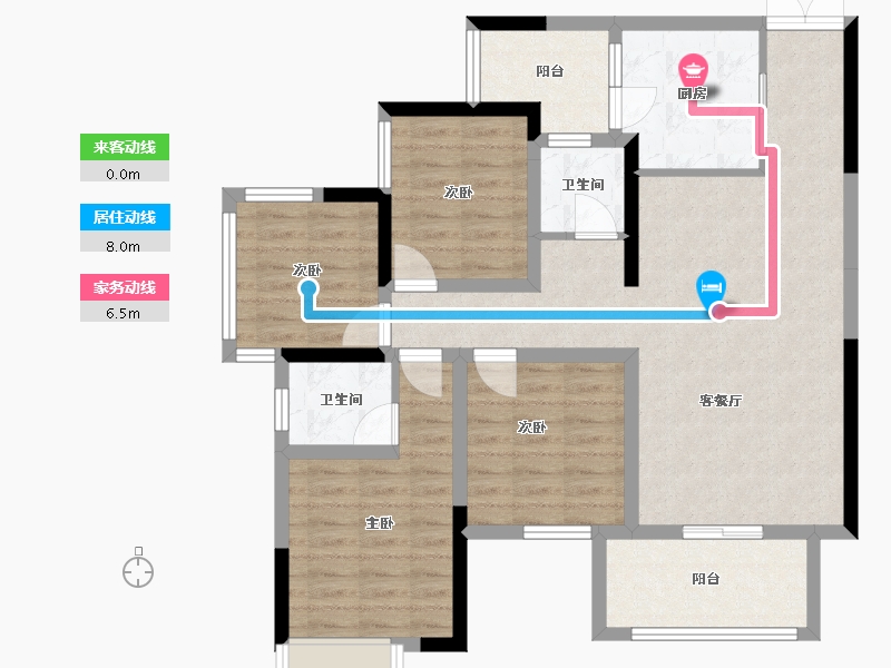 广西壮族自治区-南宁市-路桥壮美山湖锦绣嘉园-115.00-户型库-动静线