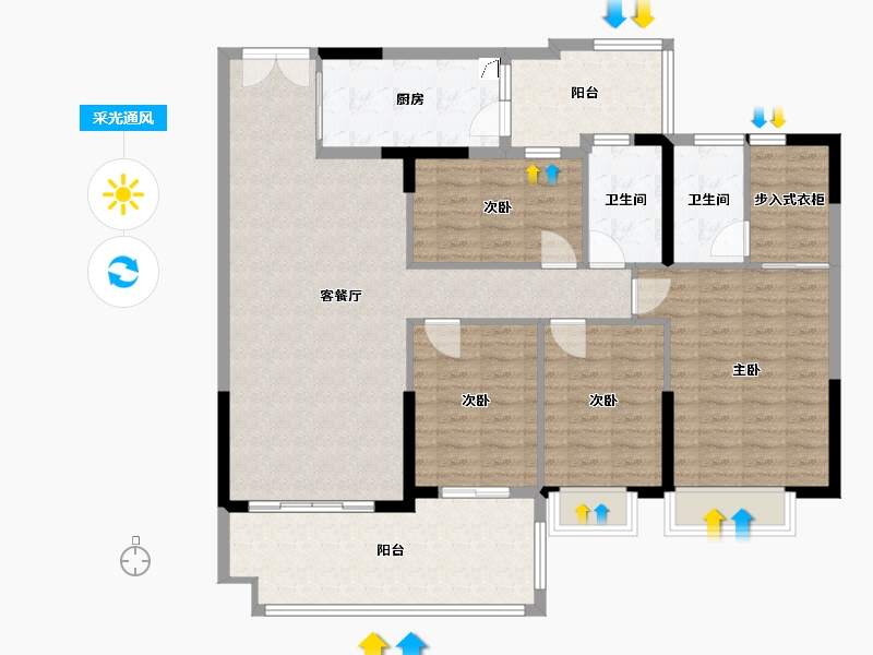 广东省-湛江市-皇冠城商住小区项目工程-150.00-户型库-采光通风