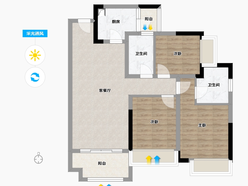 四川省-广安市-承平盛世-83.00-户型库-采光通风