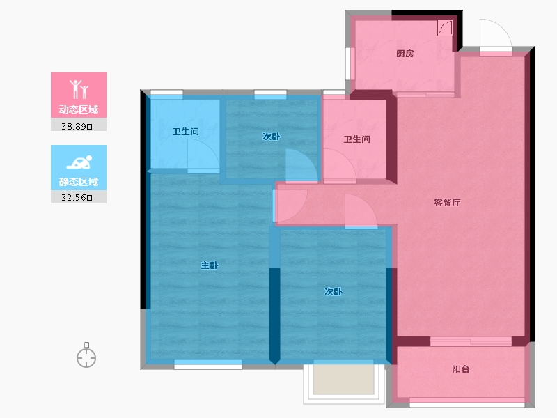 福建省-福州市-融创未来海-69.00-户型库-动静分区