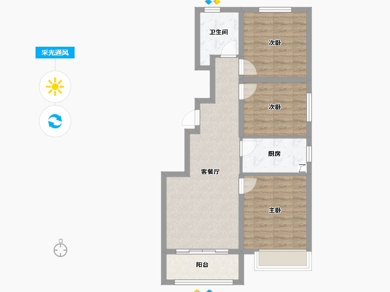 河北省-承德市-中瑞城-70.00-户型库-采光通风