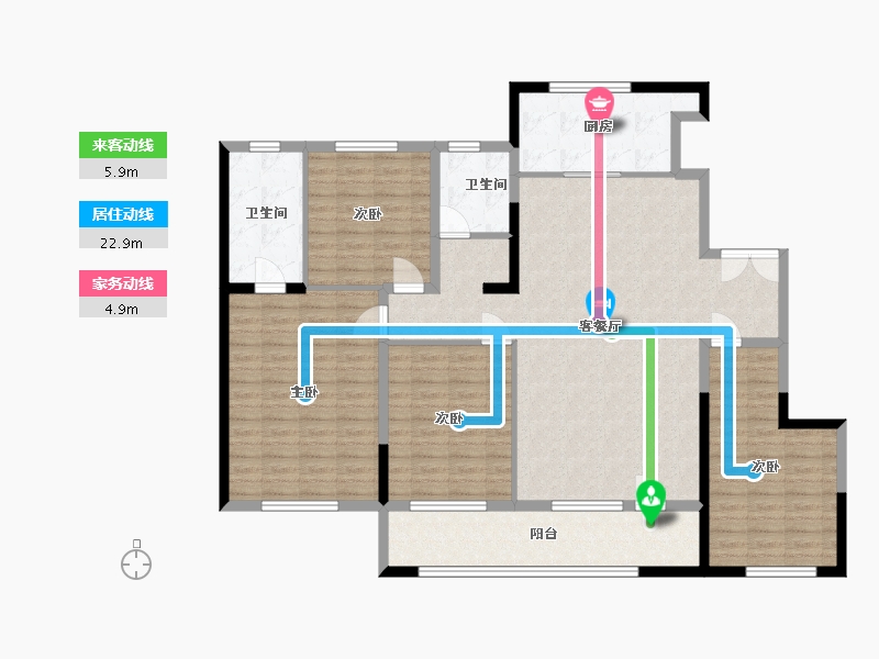 宁夏回族自治区-银川市-中海九樾-144.00-户型库-动静线