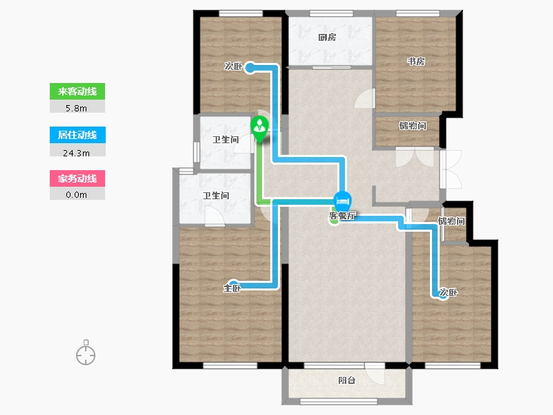 河北省-唐山市-华理家园二期-148.60-户型库-动静线