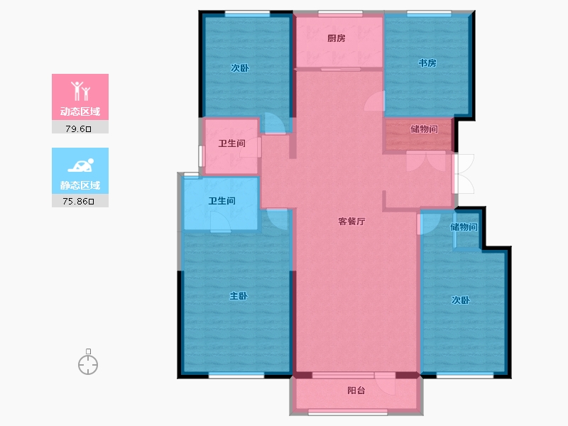 河北省-唐山市-华理家园二期-148.60-户型库-动静分区