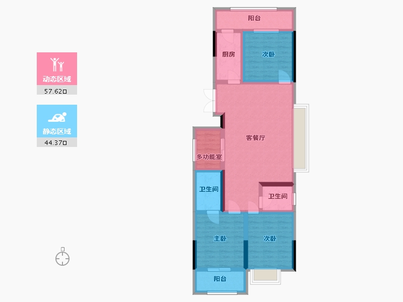 甘肃省-陇南市-新盛橄榄苑-105.32-户型库-动静分区