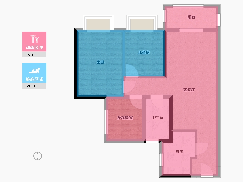 广东省-清远市-碧桂园燕湖里-105.00-户型库-动静分区