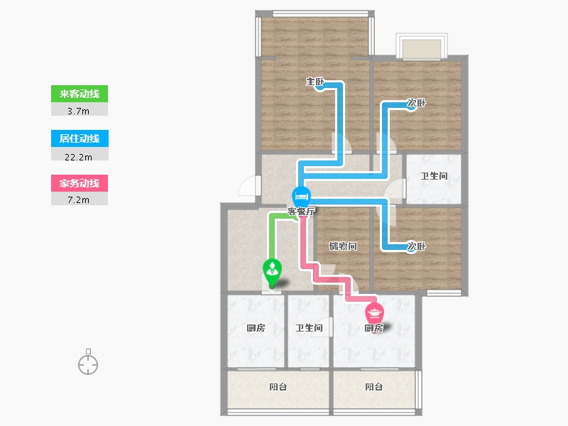 四川省-成都市-新兴苑-127.60-户型库-动静线