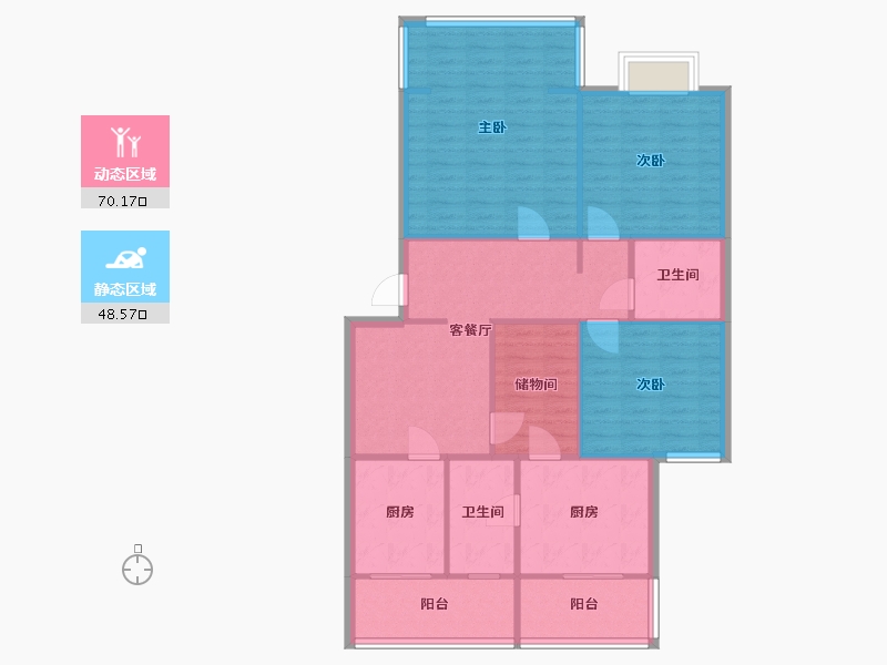 四川省-成都市-新兴苑-127.60-户型库-动静分区