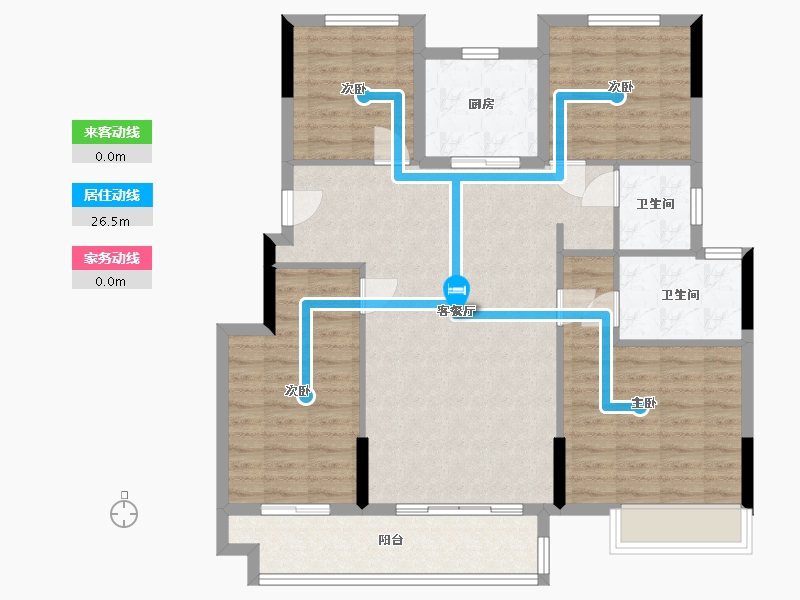 浙江省-嘉兴市-弘阳 昕悦棠-104.00-户型库-动静线