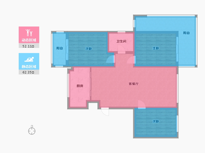 辽宁省-盘锦市-公园里-100.00-户型库-动静分区