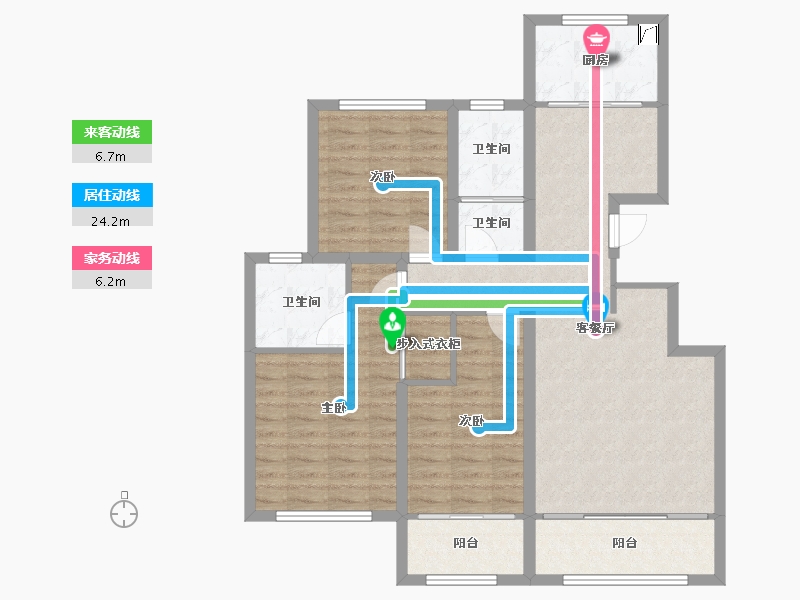 山东省-济南市-遥墙新苑-112.04-户型库-动静线