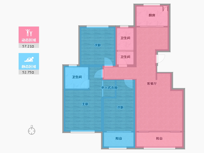 山东省-济南市-遥墙新苑-112.04-户型库-动静分区