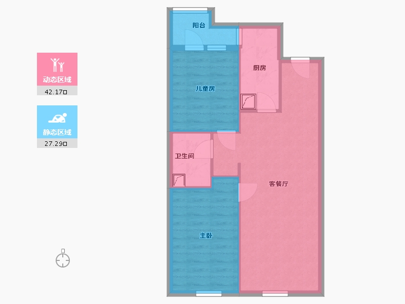 山西省-太原市-海唐广场-62.17-户型库-动静分区