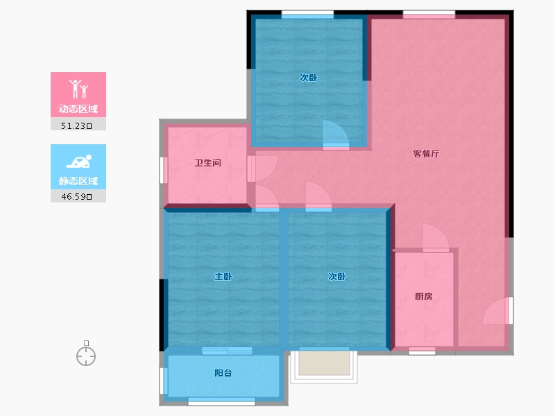 山西省-吕梁市-朝阳一号-110.00-户型库-动静分区