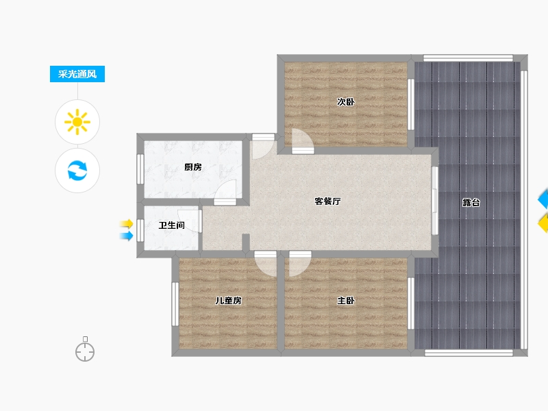 江苏省-苏州市-五星六区-86.00-户型库-采光通风