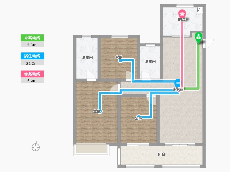 江苏省-苏州市-黄桥花苑-119.00-户型库-动静线